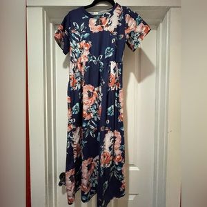 Kids (12), Kymidi, Navy blue floral maxi dress